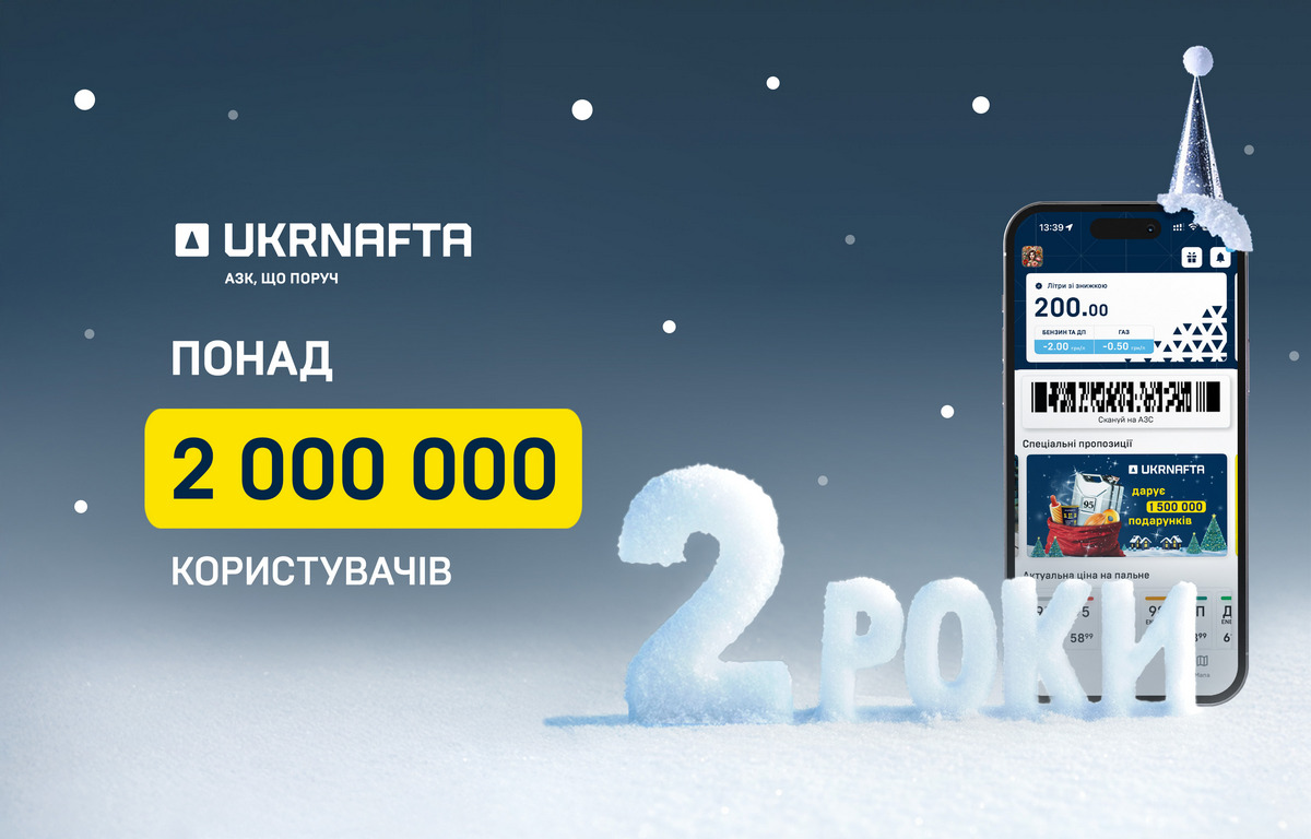 Два роки застосунку Ukrnafta: понад два мільйони клієнтів, зручна програма лояльності та допомога військовим