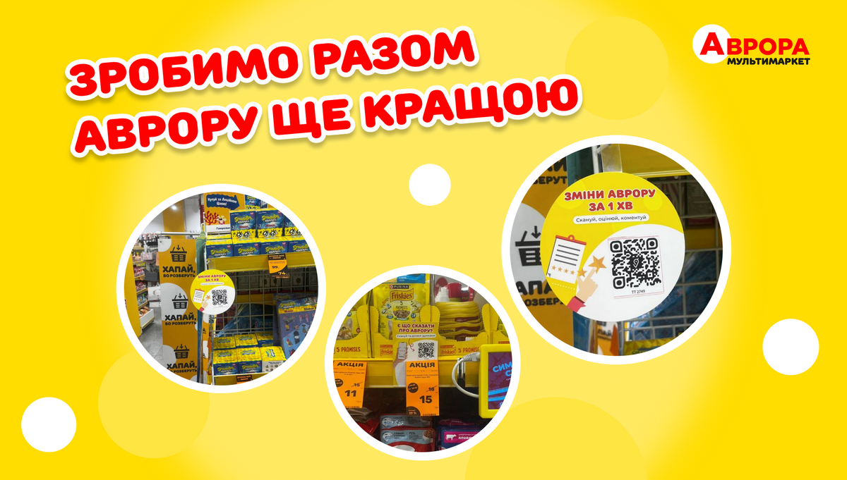 Зручний зворотній зв’язок та реальні оцінки: Аврора запускає опитування в магазинах