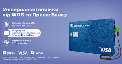 «Універсальні знижки» від WOG, Visa та ПриватБанк – ще більше економії на пальному