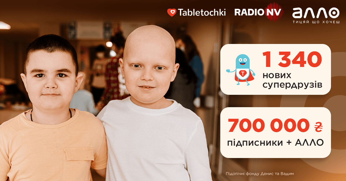 Алло передает 380 000 гривень в помощь онкобольным детям в рамках благотворительного радиомарафона