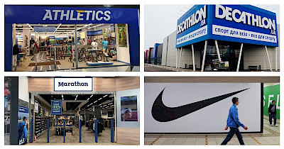 Обзор sport & outdoor: Nike, Decathlon, Athletics, Go Sport и другие