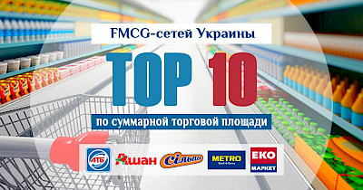 Топ-10 продуктових мереж України за сумарною торгівельною площею